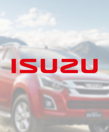 ISUZU vehicle manufacturer logo overlay onto a pick-up